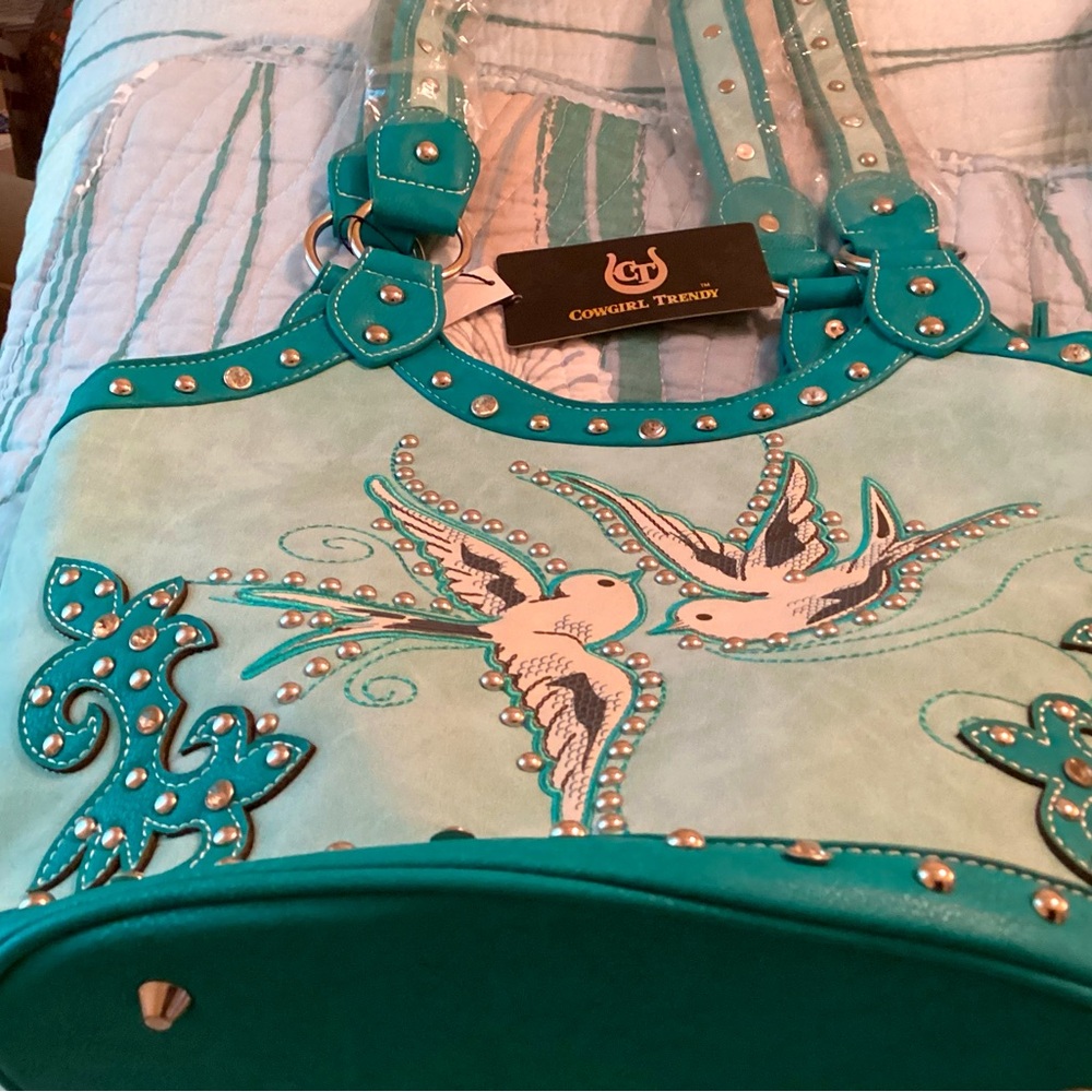 Detailed Appliqué and Studded Purse